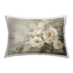 Stupell Industries Beige Faded Florals Outdoor Printed Throw Pillow Design by Petal Prints Design, 14 x 7 x 20
