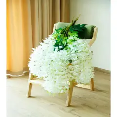 12pcs Artificial Wisteria Vine Hanging Rattan Garland Silk Flower for Wedding Party Home Garden Outdoor Ceremony Floral D&eacute;cor, White