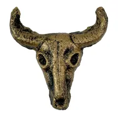 Rustic Cast Iron Western Steer Skull Drawer Pulls Home Cabinet Knobs - Set of 6