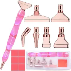 14pcs Diamond Art Pens Diamond Art Accessories and Tools Exquisite Metal Diamond Painting Pen Tips and 6 Glue Clay,Comfort Grip,Faster Drilling Diamond Painting diamond painting accessories Tools