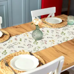 Floral Table Runner - Wildflower Spring Runner 72 Inches Long - Elegant Farmhouse, Dining, Coffee Table Decor - Perfect for Spring, Easter, Party Decorations for Home