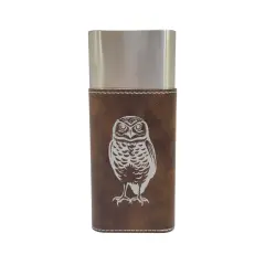 Cigar Case with Cutter - Burrowing Owl - Leather Rustic/Silver