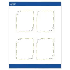 Avery Printable Rectangle Labels, Gold Dots with Green Florals, 4" x 3-1/3", Matte White Rectangle Labels, Permanent, Laser/Inkjet, 40ct, Great for Product Labels