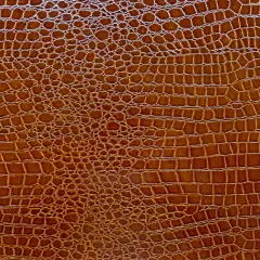 1 Yard Faux Crocodile Vinyl Fabric For Upholstery Handbags Wallets Crafts 54 Inch Width Cognac Brown
