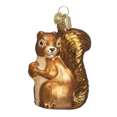 Old World Christmas 3.0 Inch Squirrel Tree Ornament , Ornament Wildlife Squirrel Gold