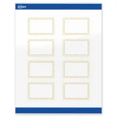 Avery Printable Rectangle Labels, Gold Border with Gold Dots, 2" x 3", Glossy White Rectangle Labels, Permanent, Laser/Inkjet, 80ct, Great for Product Labels