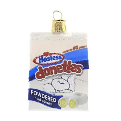 Old World Christmas 3.0 Inch Hostess Donettes Christmas Tree Ornament , Powdered Sugar White