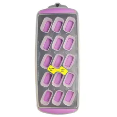 Handy Housewares 15 Rectangle Cube Flexible Silicone Bottom Push-Out Ice Cube Tray Purple