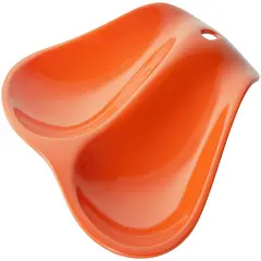 Hutzler Twin Double Melamine Spoon Rest - Sleek Design Holds 2 Large Spoons Orange