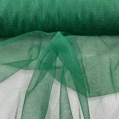 1 Yard Glitter Mesh Fabric 60" Width, 100% Polyester Sheer Sparkle for Dresses & Decor Hunter Green