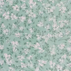 Mook Fabrics Aster Floral Cotton Fabric [108 in. Wide] - By The Yard Granite Green
