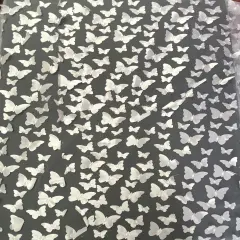 1 Yard White 3D Butterfly Satin Mesh Fabric on Stretch Tulle for Dresses and Accessories 54 Inch Wide