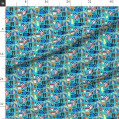 Various Fabrics by the Yard or Fat Quarter Vamos Summer Beach Surf Board Custom Printed Fabric by Spoonflower