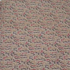Tan with Red and Blue Squiggles Cotton Fabric by the yard