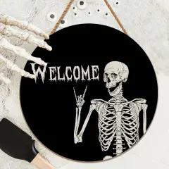Halloween Skull Welcome Door Sign