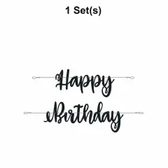 Black Happy Birthday Banner 2 Pc.