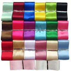 Craft 1 1/2 Inch (40mm) 20Yards Single Face Solid Satin Polyester Ribbon 20 Colors Assorted Bulk Lots Mix (1 1/2", Mix)