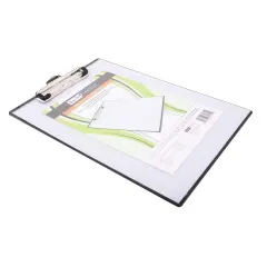 Unbreakable Quick Reference Clipboard with Dry Eraseable Transparent Protective Cover, Clear