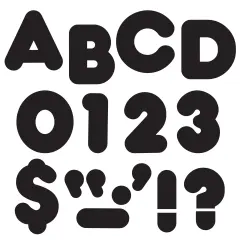 Black 4" Casual Uppercase Ready Letters&reg;