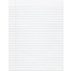 Composition Paper, White, Red Margin, 3/8" Ruled 8" x 10-1/2", 500 Sheets