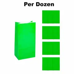 Paper Treat Bags 5"x 10" - 12 Pc Green