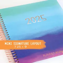 2025 Planner - Mini Signature Layout, Spiral Bound - "Cool Hues" (#508)