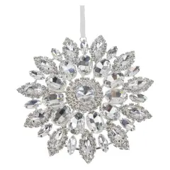 4.25in Hanging Faux Jewel Ornament: Clear