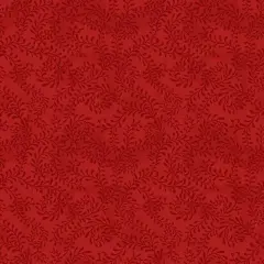 Red Swirling Leaves Cotton Wideback Fabric per yard