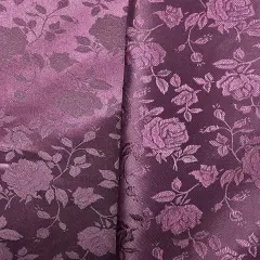 1 Yard Plum Jacquard Satin Reversible Fabric for Tablecloth Curtains Garments 58/60 inches Wide