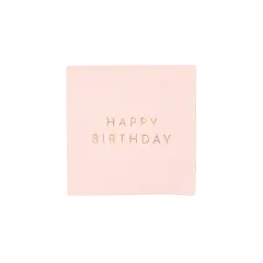 PETAL PINK SIGNATURE HAPPY BIRTHDAY COCKTAIL NAPKINS