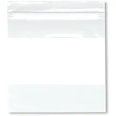 Plymor 5" x 5" (Pack of 100), 2 Mil White-Block Zipper Reclosable Plastic Bags