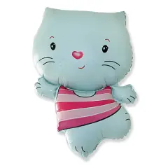 Little Cat Blue Foil Balloon Large Shape 31"