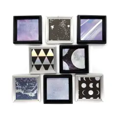 Galaxy Wall Art for Dollhouses, 8 pc, Celestial Decor 1:12 Scale, Purple Black & Silver, Adorabilities