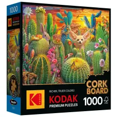 Kodak Premium Cork Board Jigsaw Puzzle 1000 Pieces 19"X26"-Cactus Critters