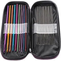 Crochet Hooks Set, Aluminum Handle Knitting Needles, Multicolor Crochet Needles for Yarn Craft Knitting Knit Needles Weave Yarn Set
