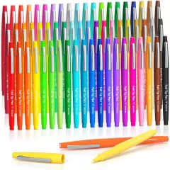 60 Colors Felt Tip Pens, Medium Point Felt Pens, Assorted Colors Markers Pens For Journaling, Writing, Note Taking, Planner Coloring, Perfect as Art Office and School Supplies