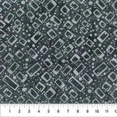 Banyan 83145-97 Quilting Is My Voice - Angled Mod Graphic - Ebony 45" Fabric Per Yard