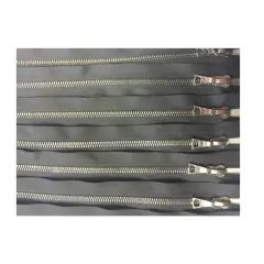 Zipper &ndash; Grey 4MM Open Bottom with Nickel Finish 22.5"