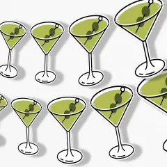 Big Dot of Happiness Martini Garland Banner, A Tini Bit Older Banner, Bachelorette Party Decor, 30 Feet Cord, 15 Double-Sided Dirty Martini Glasses