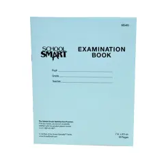 School Smart Examination Blue Books, 7 x 8-1/2 Inches, 32 Pages, Pack of 50