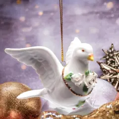 Ceramic Christmas Fantasia Dove Ornament, Home D&eacute;cor, Gift for Her, Mom, Him, Dad, Christmas tree D&eacute;cor, Wall Decor