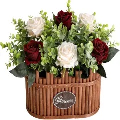 Dining Table Centerpiece Decor - (Burgundy Champagne)