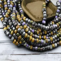 2/0 Aged Void Picasso Mix Seed Beads (21" Strand)