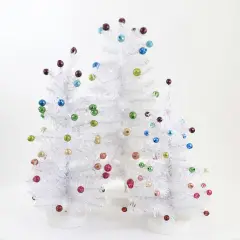 Cody Foster 13.0 Inch White Retro Tree Set/3 Christmas Decorative Tree Set , Christmas Decor Christmas Vintage Set Of 3 Multicolored