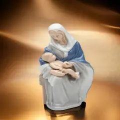 Ceramic Madonna Holding Baby Figurine, Religious D&eacute;cor, Religious Gift, Church D&eacute;cor, Church Gift, Baptism Gift