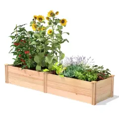 Tall Cedar Wood Raised Garden Bed 2x8 Outdoor Planter Box