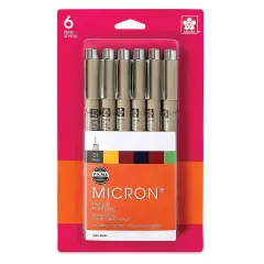 Sakura Pigma Micron Pen - Set of 6, Natural Earth, 01