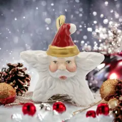 Ceramic Christmas Santa Star Ornament, Home D&eacute;cor, Gift for Her, Gift for Mom, Kitchen D&eacute;cor, Christmas D&eacute;cor