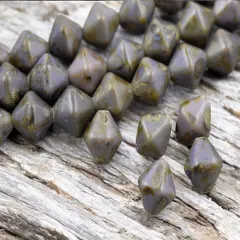 *18* 11x10mm Lilac Silk Picasso Lantern Bicone Beads