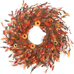 25" Fall Wreaths - Red & Yellow